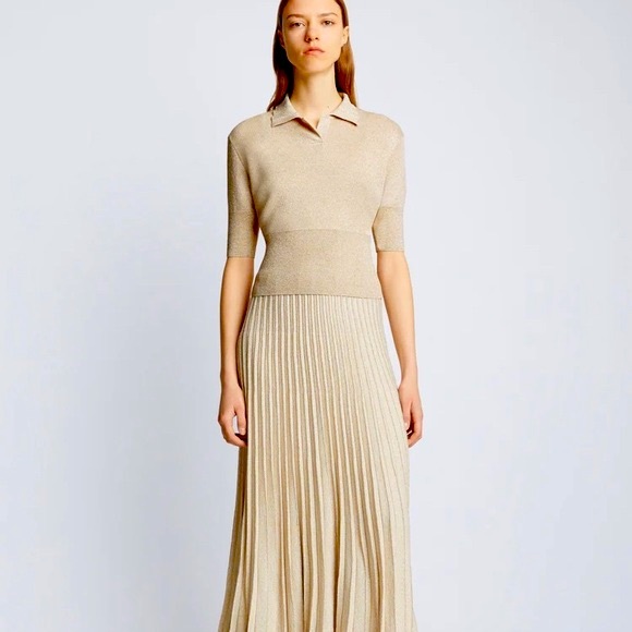 Proenza Schouler metallic ✨knit polo in champagne size M SOLD OUT on website - Picture 5 of 14